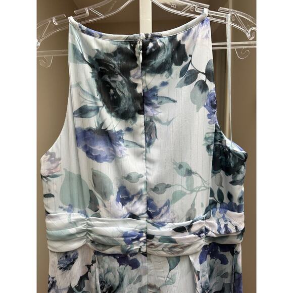 NEW NWT R & M Richards Floral Chiffon Gown Blue size 12 - Picture 8 of 9
